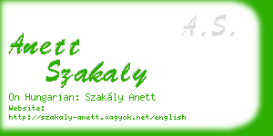 anett szakaly business card